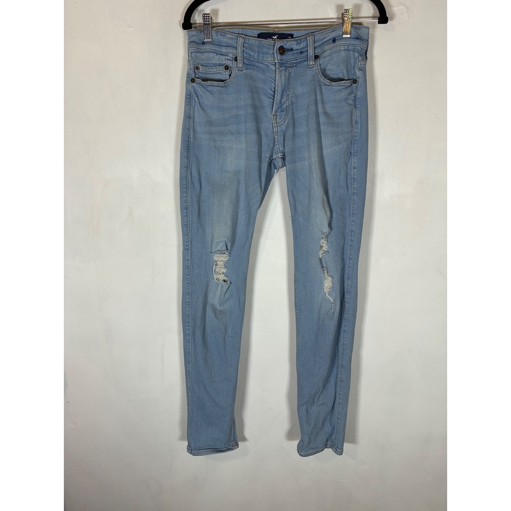 Hollister Skinny Jeans Tagged 30x32 (Actual 30x31) Light Wash Distressed Stretch